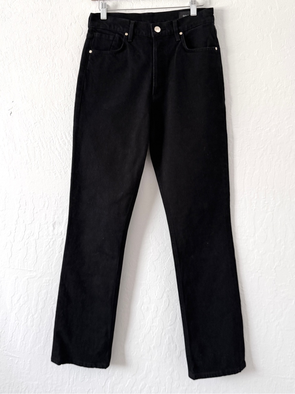GOLDSIGN Black High Rise Button Fly Straight Leg Jeans Size 26